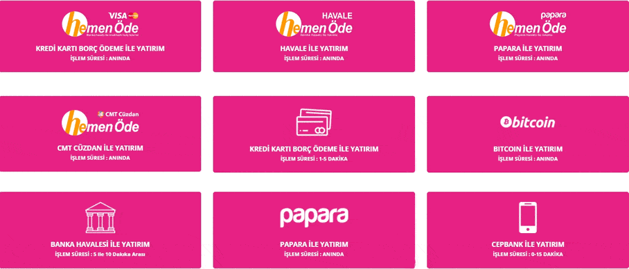 Örnek Para Yatırma Yöntemleri